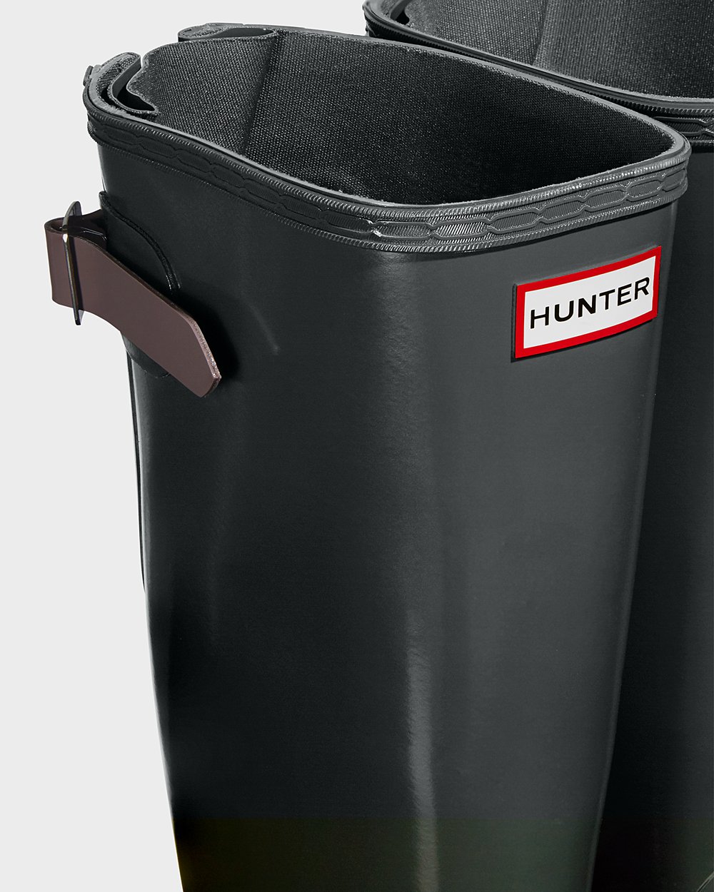 Höga Gummistövlar Dam - Hunter Original Back Adjustable Gloss - Mörk Gröna/Lila - 536498-TUI